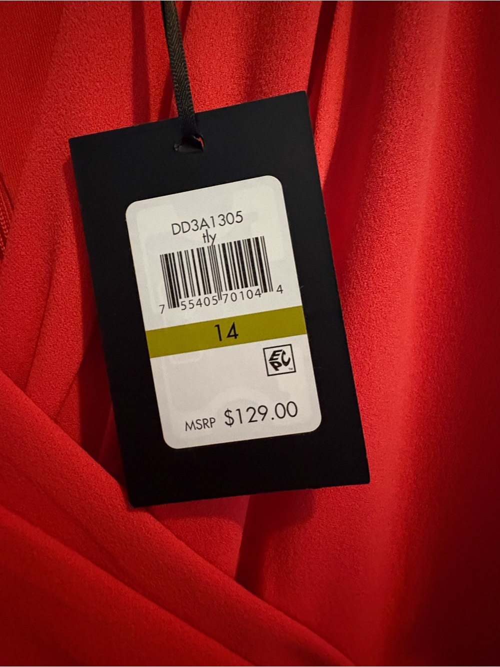Women's Coral Wrap Dress with Belt NWT - Picture 3 of 3